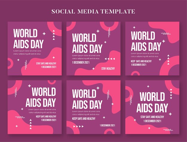 World aids day social media banner and instagram post template