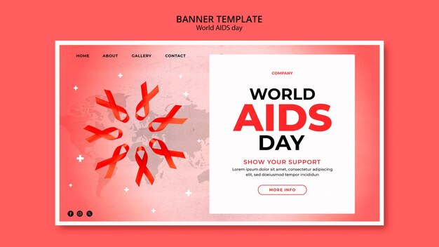 PSD gratuito progettazione del modello della giornata mondiale contro l'aids