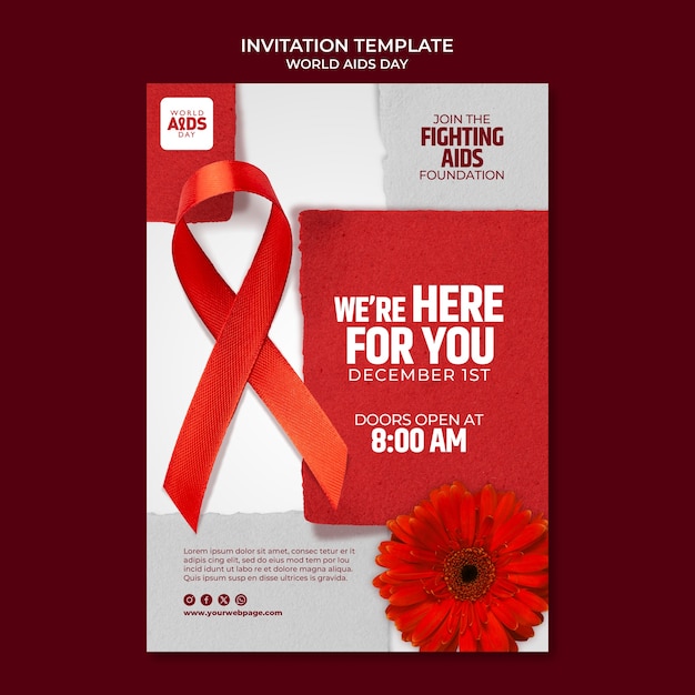 Free PSD world aids day template design