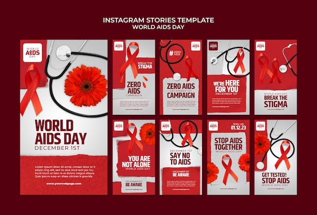 Free PSD world aids day template design