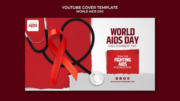 PSD gratuito progettazione del modello della giornata mondiale contro l'aids