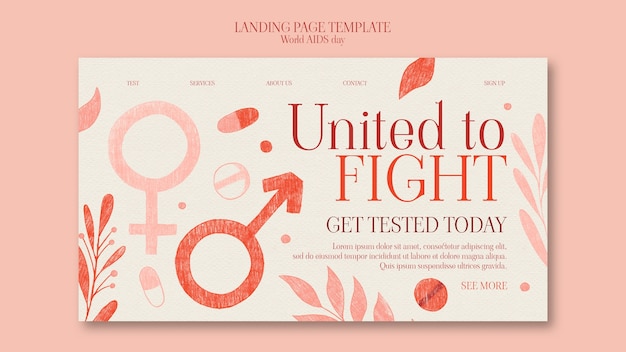 Free PSD world aids day template design