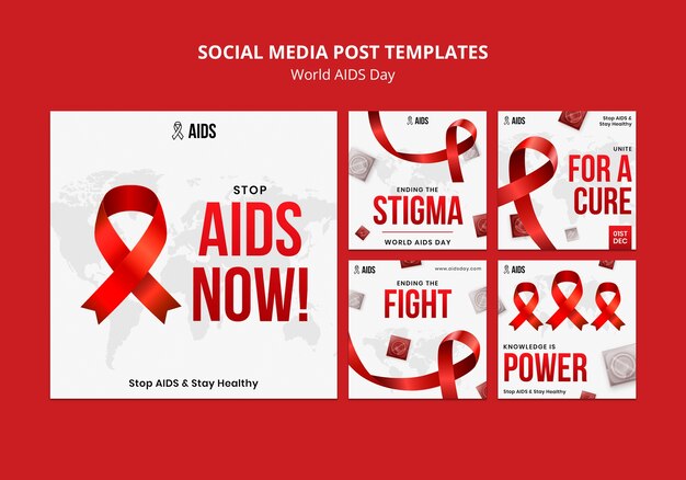 PSD gratuito progettazione del modello della giornata mondiale contro l'aids