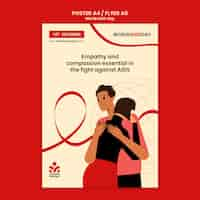 PSD gratuito disegno di modello per la giornata mondiale dell'aids