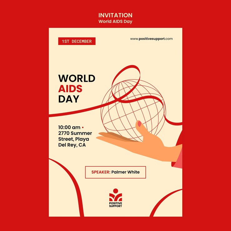 Free PSD world aids day template design
