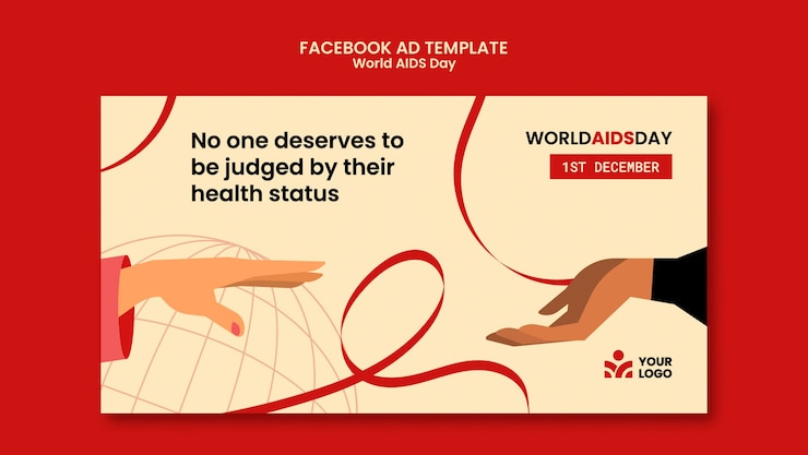 Free PSD world aids day template design
