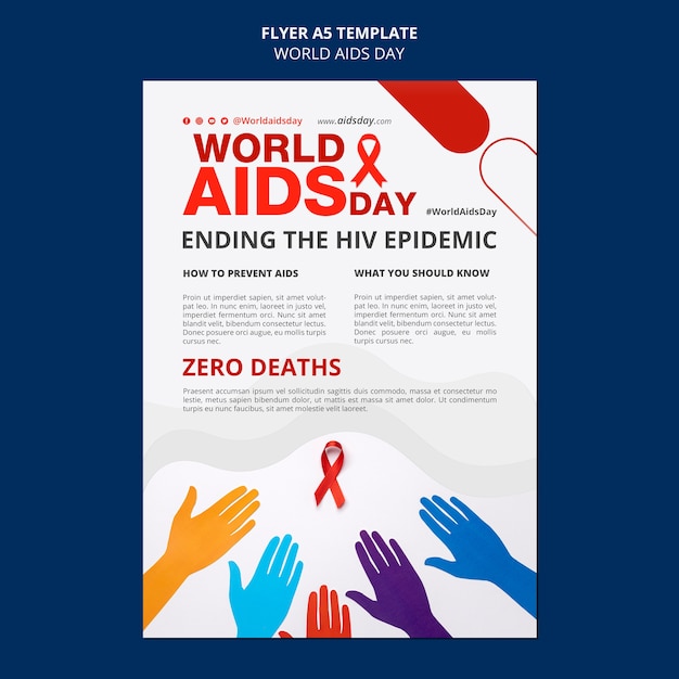 Free PSD world aids day vertical flyer template