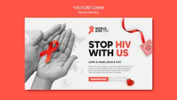 Free PSD world aids day youtube cover template