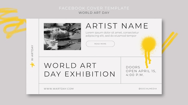 Free PSD world art day celebration facebook cover