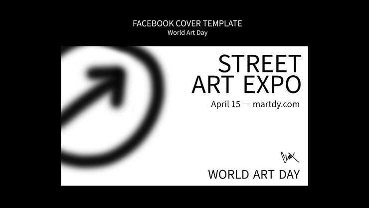 Free PSD world art day celebration facebook cover