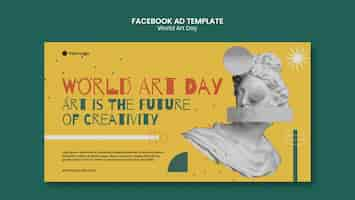 Free PSD world art day celebration facebook template