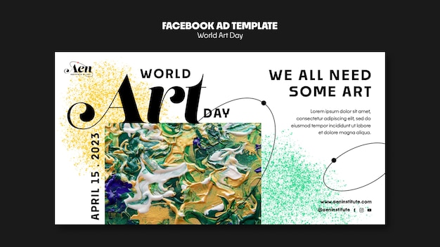 Modello facebook per la celebrazione della giornata mondiale dell'arte