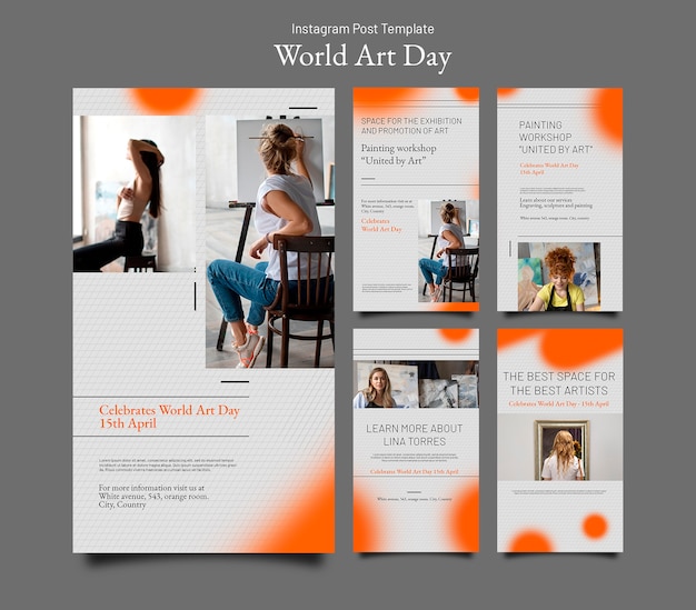 World Art Day Celebration Instagram Stories – Free PSD Templates