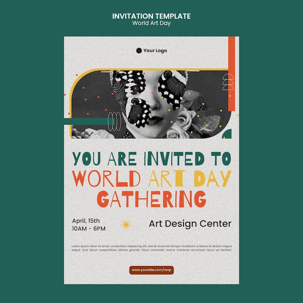 world art day celebration invitation template