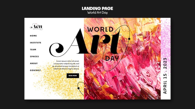 World art day celebration landing page template