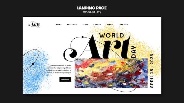 world art day celebration landing page template
