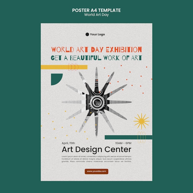 world art day celebration poster template