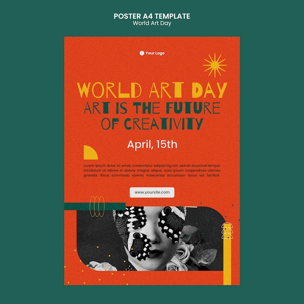 world art day celebration poster template