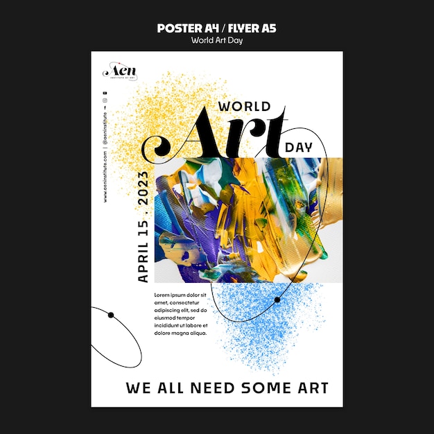 World art day celebration poster template