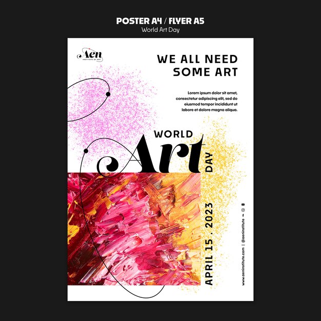 World art day celebration poster template