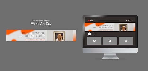 World art day celebration youtube banner