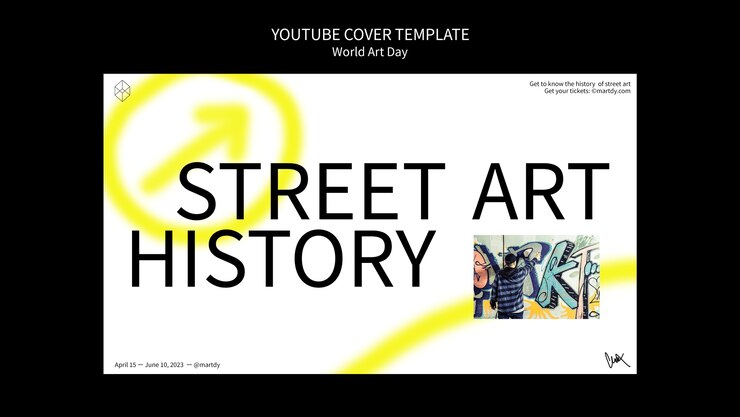 無料PSD 世界芸術の日お祝いyoutubeカバー