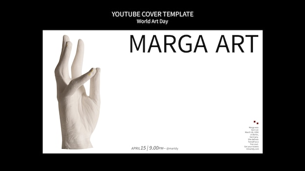 PSD gratuito copertina di youtube per la celebrazione della giornata mondiale dell'arte