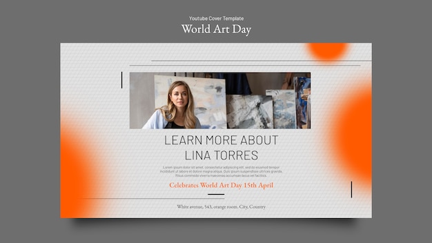 Free PSD world art day celebration youtube cover