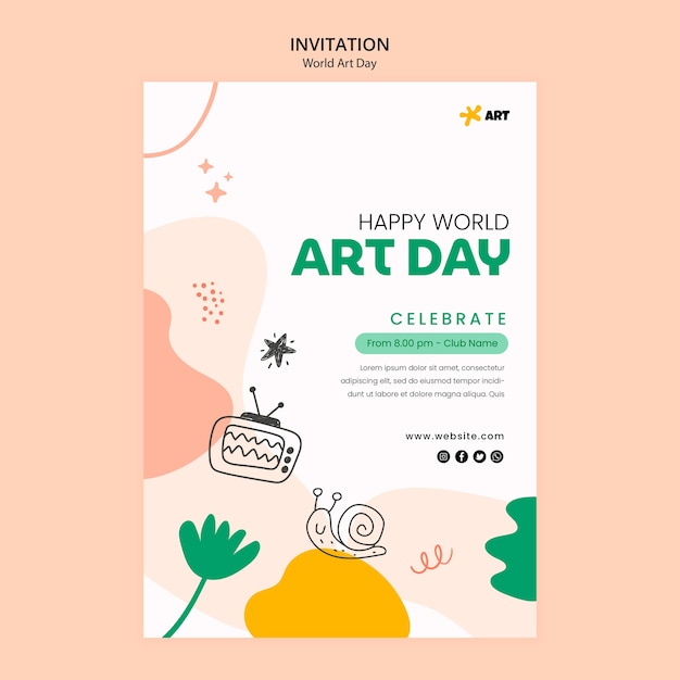 Free PSD world art day design template