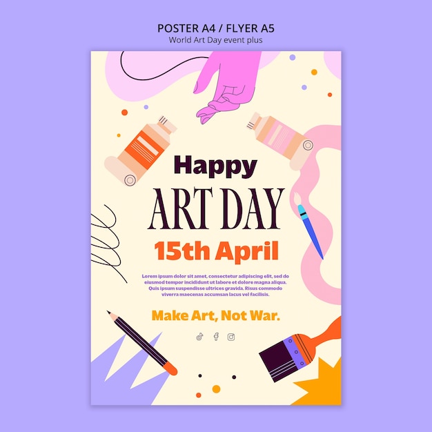 World art day template design