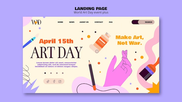 Free PSD world art day template design