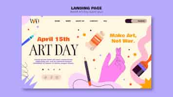 Free PSD world art day template design