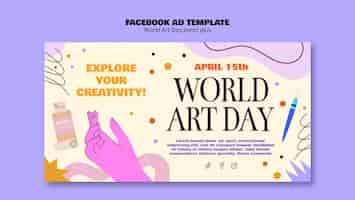Free PSD world art day template design