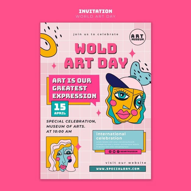 world art day template design