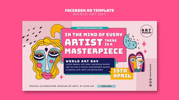 world art day template design