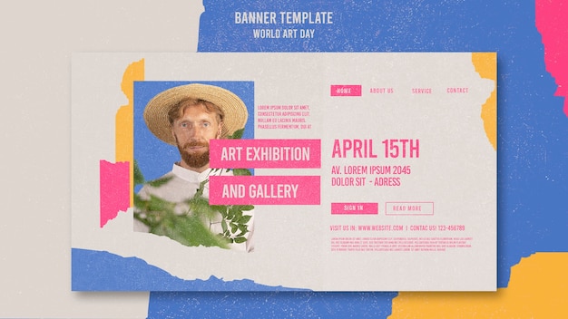 Free PSD world art day template design