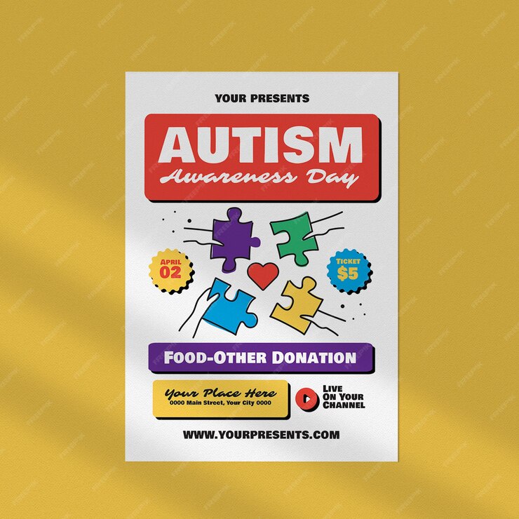  World autism awareness day flyer Premium Psd