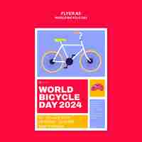 Free PSD world bicycle day celebration template