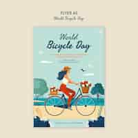 PSD gratuito world bicycle day celebration template