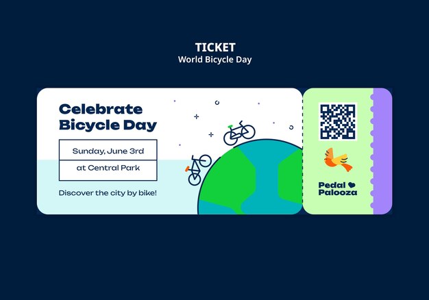 Free PSD world bicycle day celebration template