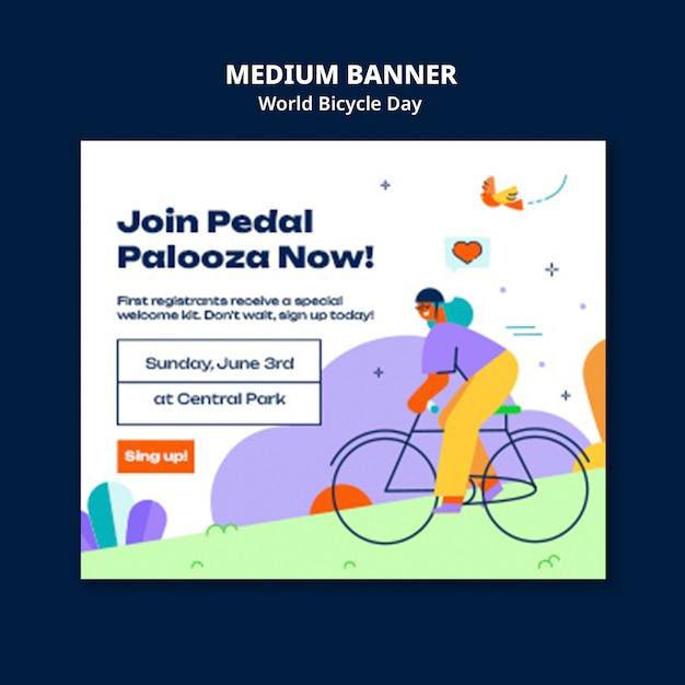 World bicycle day celebration template