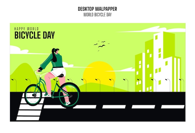 World bicycle day template design