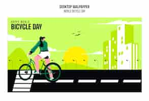 PSD gratuito disegno del modello della giornata mondiale della bicicletta