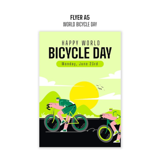 Free PSD world bicycle day template design