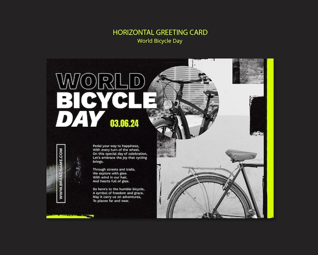 Free PSD world bicycle day template design