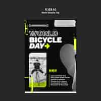 Бесплатный PSD Дизайн шаблона всемирного дня велосипеда