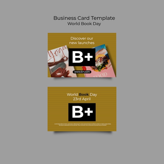 Free PSD world book day business card template