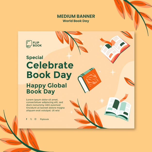 world book day celebration banner template