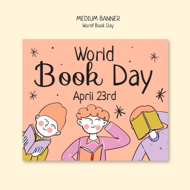 Free PSD world book day celebration banner template