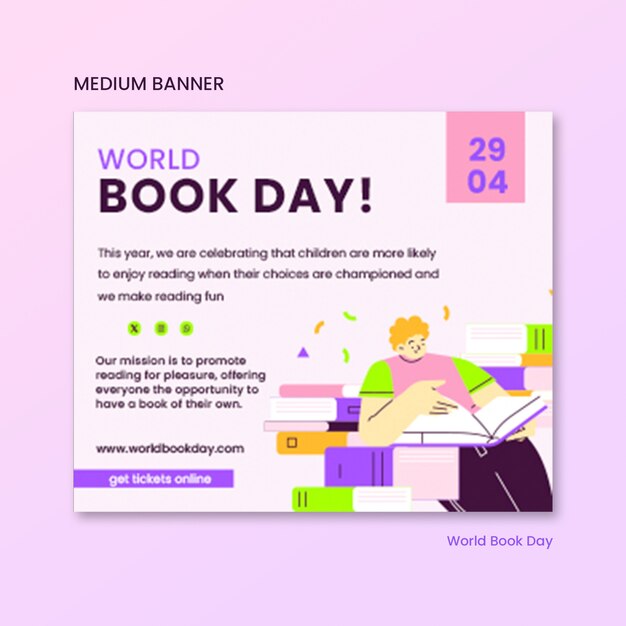 world book day celebration banner template